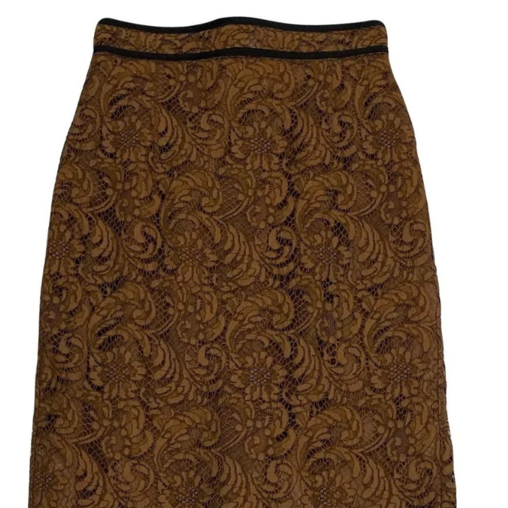 Burberry Brown Lace Pencil Skirt Sz 4